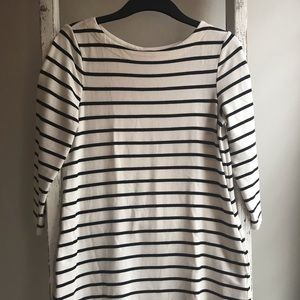 Blue and white stripe dress